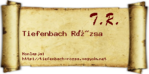 Tiefenbach Rózsa névjegykártya